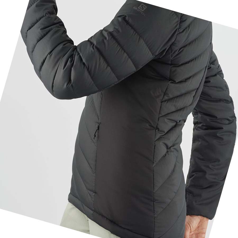 Salomon ESSENTIAL XWARM DOWN INSULATED Kabát Női Fekete | HU 3174QMA